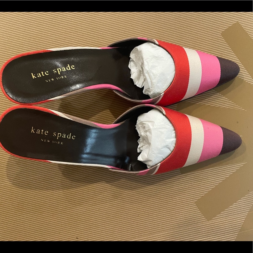 KATE SPADE Signature Multi Striped Mule Heel - 6.5